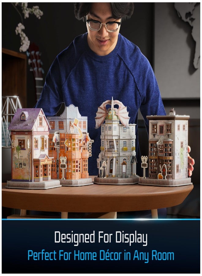 4D Build, Harry Potter Diagon Alley 3D Model Kit with 4 Buildings, Harry Potter Collectibles & Desk Décor, Adult Puzzle, Building Toys, 3D Puzzles for Adults & Teens, 287 Pieces, for Ages 12 & Up - Image 5